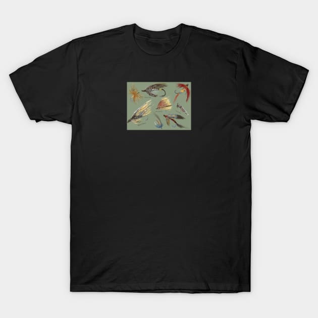 Fly Fishing with Hand Tied flies! T-Shirt by Salzanos